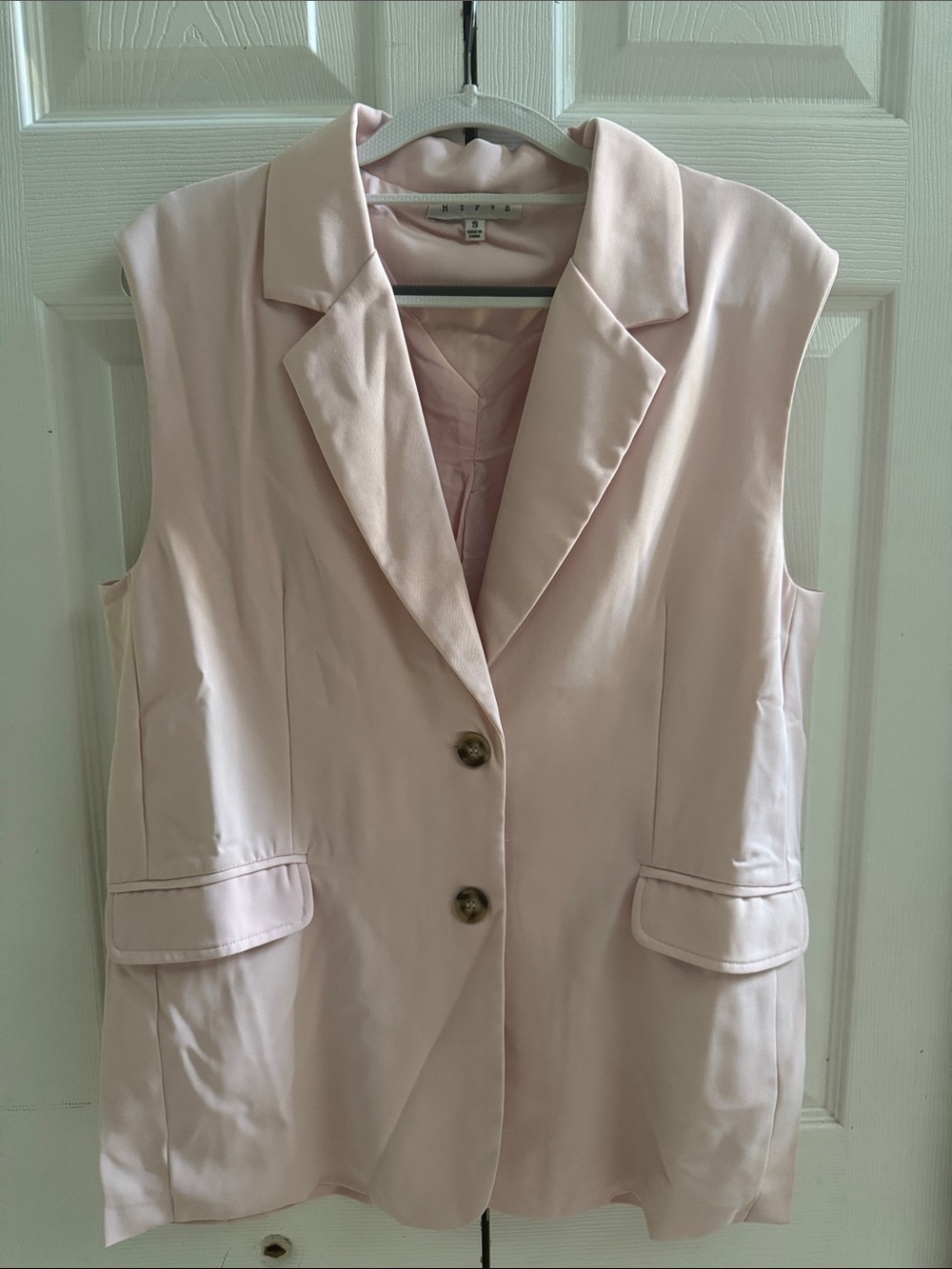 HYFVE Pink Sleeveless Vest with Functioning Front Pockets.